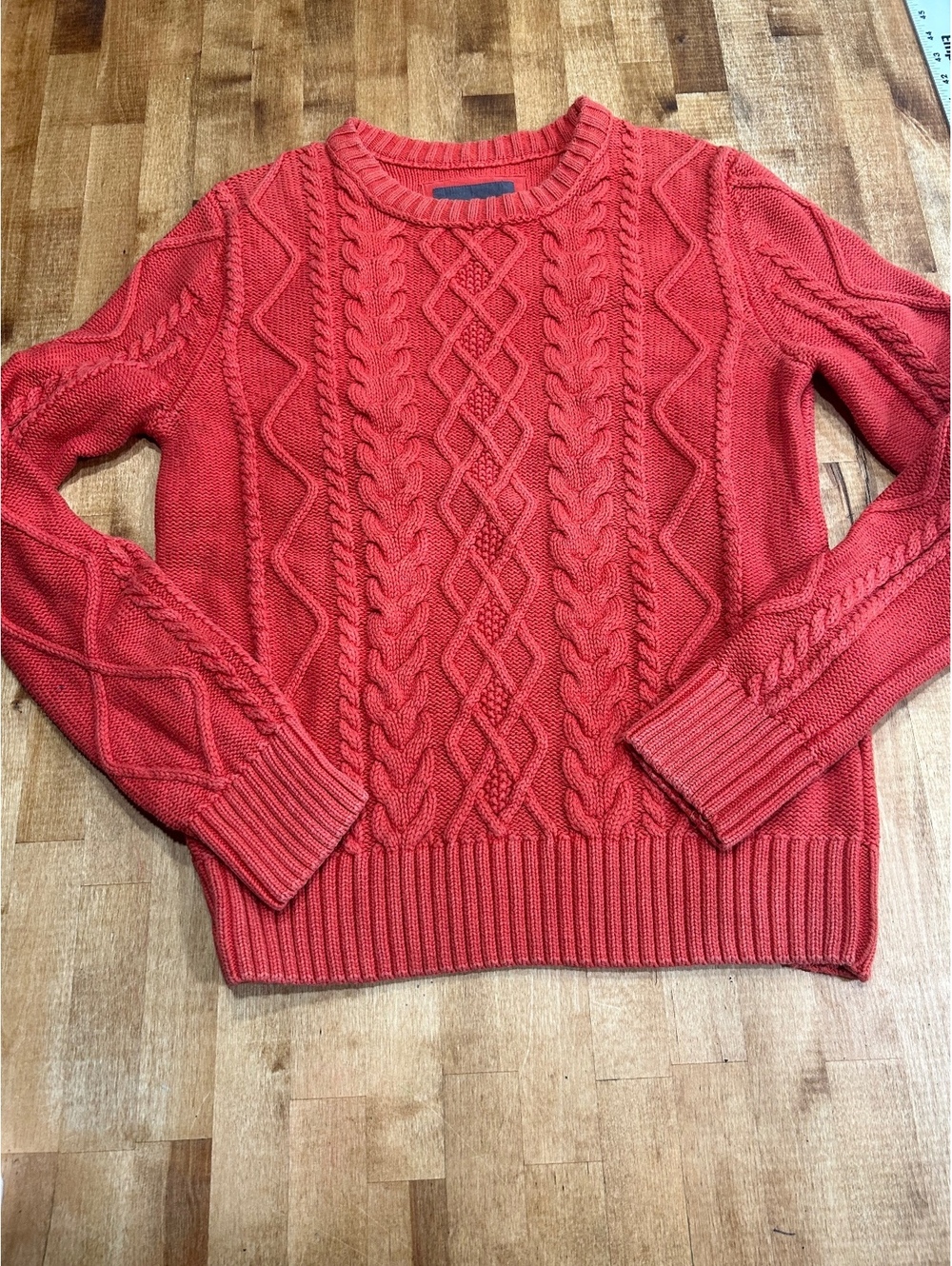 H&M L.O.G.G. Orange Cable Knit Sweater Size M